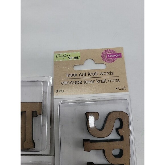 Crafter's Square Laser Cut Words SPIRIT LOT OF 3 Packages TOTAL 9 Words New - Picture 2 of 6